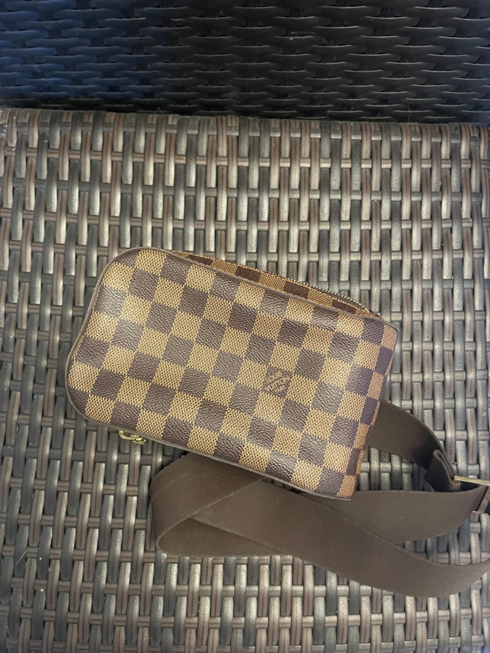 Louis Vuitton Brown Checkered Men's Crossbody Belt Bag
